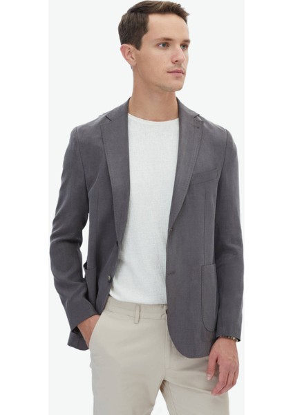 Antrasit Düz Modern Fit Ceket modelleri