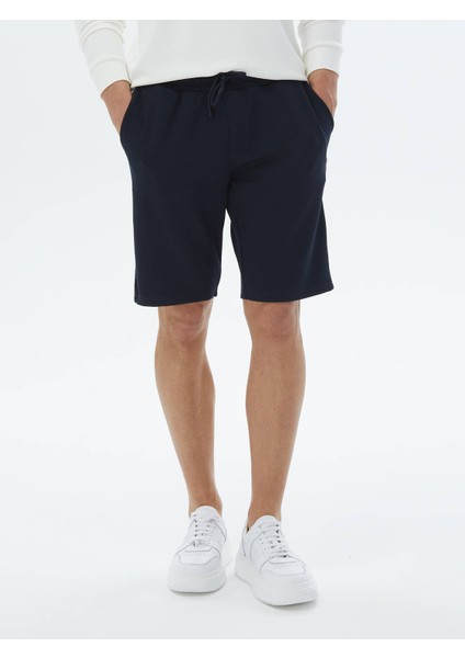 Lacivert Düz Örme Jogging Fit Casual Bermuda fiyatları