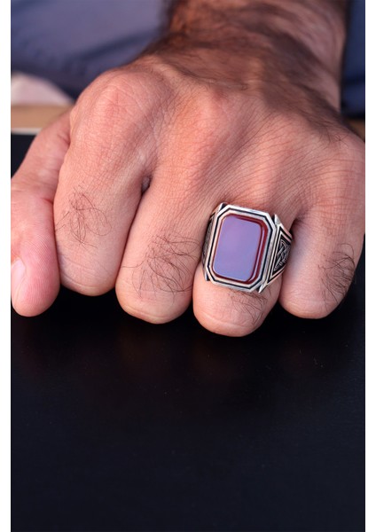 Akik Taşlı Örgü Model 925 Ayar Gümüş Erkek Yüzük 201023362 fiyatları