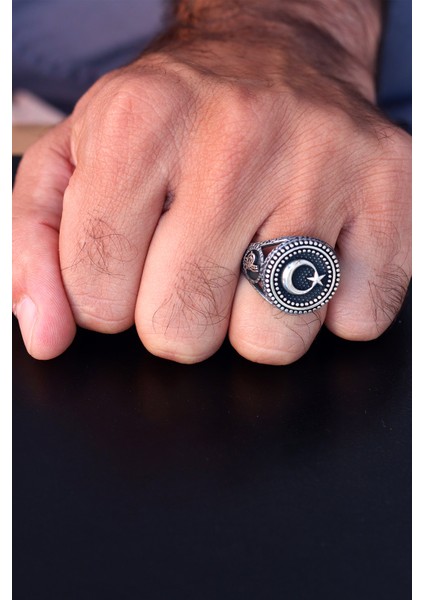 Ay Yıldız Model 925 Ayar Gümüş Erkek Yüzük 201023345 fiyatları