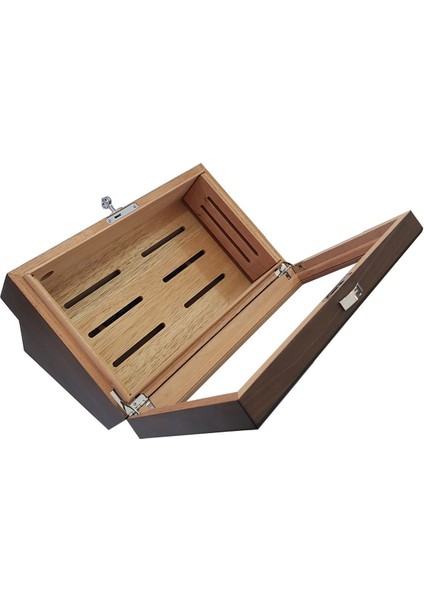 Kahverengi Çekmeceli Camlı Humidor Puro Kutusu RC15X