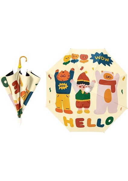 Karikatür Su Geçirmez Çocuk Uzun Saplı Şemsiye (Yurt Dışından)