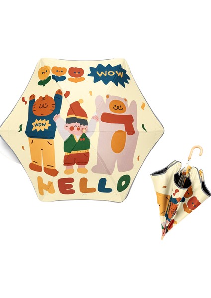 Sevimli Çizgi Yansıtıcı Çocuk Şemsiyesi (Yurt Dışından)