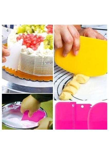 Hamur Kesici Kazıyıcı Dekoratör Set 3lü Pasta Şekillendirici Sıvayıcı fiyatları