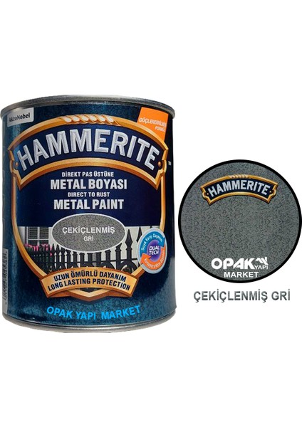 Hammerite Çekiçlenmiş Gri 2,5lt (3,5 Kg)