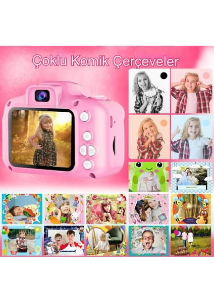 Çocuk Dijital Fotoğraf Makinası 20 Mp Video Kaydedici 2.0 Inç Kamera