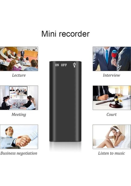 Süper Ultra Mini Profesyonel Ses Kayıt Cihazı ve MP3 Çalar 16GB