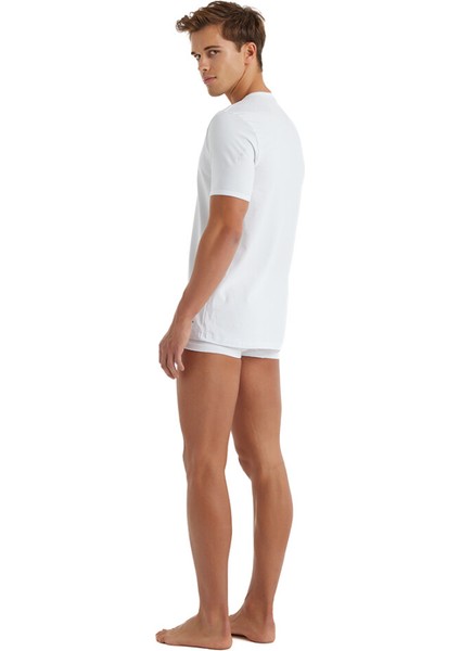 9239 ERKEK TENDER COTTON V YAKA KISA KOL BEYAZ T-SHİRT modelleri