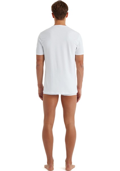 9239 ERKEK TENDER COTTON V YAKA KISA KOL BEYAZ T-SHİRT fırsatları