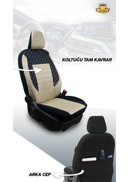 Gofrajlı Oto Koltuk Kılıfı Boyun Yastığı Kemer Konforu Direksiyon Kılıfı Avantajlı Set modelleri