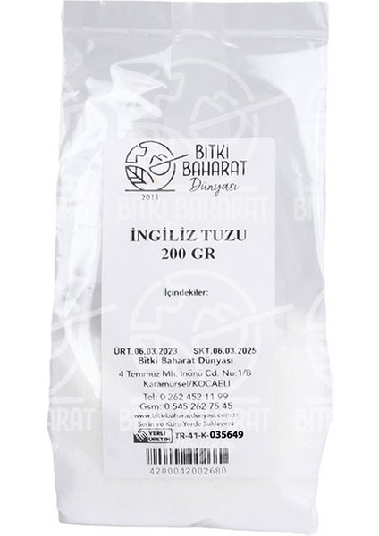 Bitki Baharat Dünyası Ingiliz Tuzu 200 gr