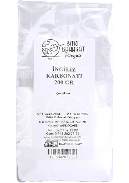 Bitki Baharat Dünyası Ingiliz Karbonatı 200 gr