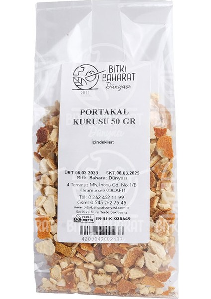 Bitki Baharat Dünyası Portakal Kurusu 50 gr