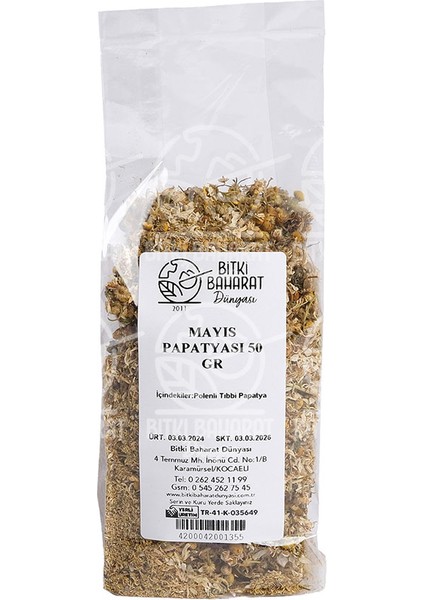 Bitki Baharat Dünyası Mayıs Papatyası 50 gr