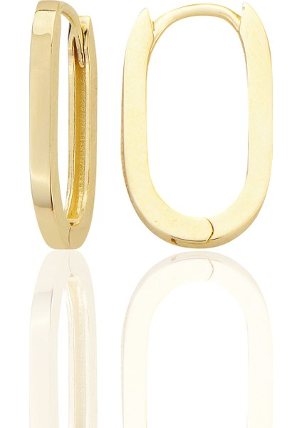 14 Ayar Altın Ataç Sade Minimalist Küpe D015 Sarı Renk 2X17 mm