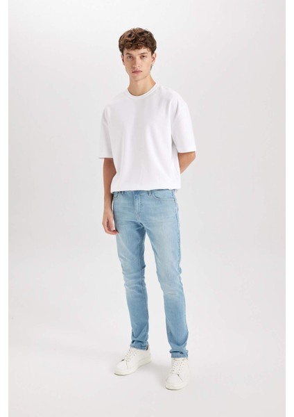 Carlo Skinny Fit Ekstra Dar Kalıp Normal Bel Ekstra Dar Paça Jean Pantolon D0025AX24AU