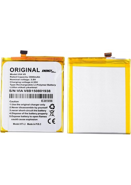 Via V8 Uyumlu Casper V8B150801938 3000 Mah Batarya