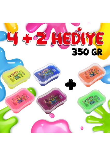 350 gr Slime - 4 + 2 Oyun Jeli - Ele Yapışmaz