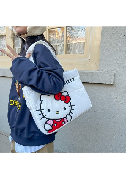 Lingyinteng Japon Sanrio Çanta Omuzdan Askili Çanta Karikatür Sevimli Taşınabilir Tote Çanta Kız Kalp Banliyö Çantası Aşağı Çanta (Yurt Dışından)