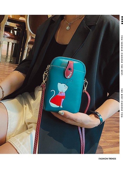 Lingyinteng Küçük Çanta Kadın Moda Cep Telefonu Çantası Omuz Crossbody Çanta Mini Internet Ünlü Kadın Çantası Yaz (Yurt Dışından)