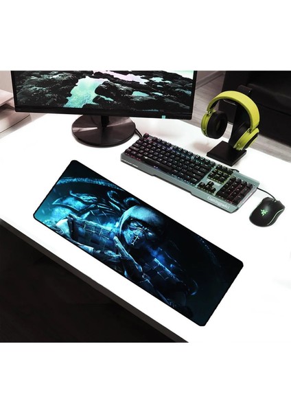 ALKESE 70X30 cm Subzero Desenli Dikişli Kaydırmaz Tabanlı Oyuncu Mouse Pad fiyatları