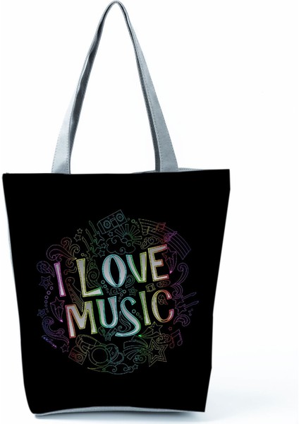 Lingyinteng Yeni Müzik Sembolü Baskılı Omuz Çantası, Modaya Uygun Piyano Anahtarlı Debriyaj, Taşınabilir Büyük Kapasiteli Tote Çanta (Yurt Dışından)