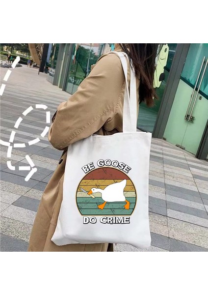 Lingyinteng Sevimli Moda Karikatür Hayvan Omuz Kanvas Tote Çanta Omuz Çantası Alışveriş Çantası (Yurt Dışından)