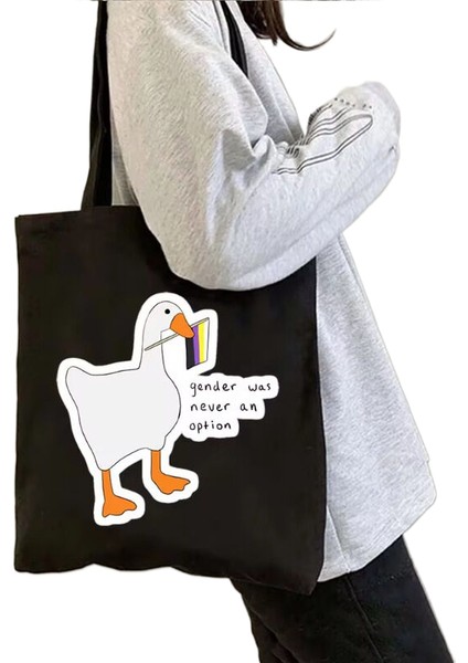 Lingyinteng Sevimli Moda Karikatür Hayvan Omuz Kanvas Tote Çanta Omuz Çantası Alışveriş Çantası (Yurt Dışından)