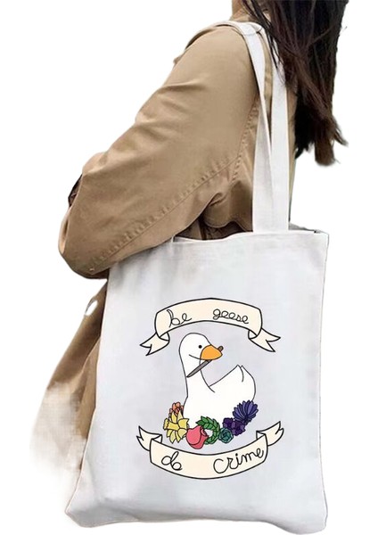 Lingyinteng Sevimli Moda Karikatür Hayvan Omuz Kanvas Tote Çanta Omuz Çantası Alışveriş Çantası (Yurt Dışından)