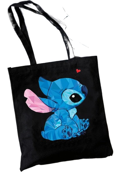 Lingyinteng Y2K Disney Dikişli Tote Shopper Kanvas Çanta Eko Lilo ve Dikiş Alışveriş Çantası Kadın Tote Harajuku Kadın (Yurt Dışından)