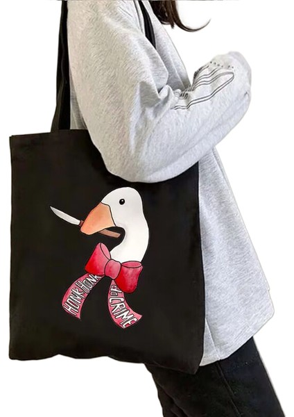 Lingyinteng Sevimli Moda Karikatür Hayvan Omuz Kanvas Tote Çanta Omuz Çantası Alışveriş Çantası (Yurt Dışından)