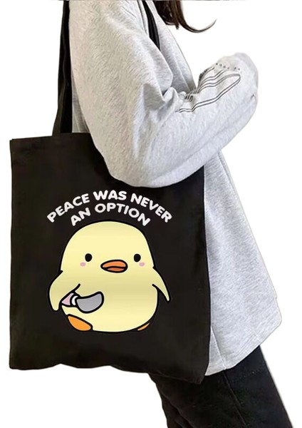 Lingyinteng Sevimli Moda Karikatür Hayvan Omuz Kanvas Tote Çanta Omuz Çantası Alışveriş Çantası (Yurt Dışından)