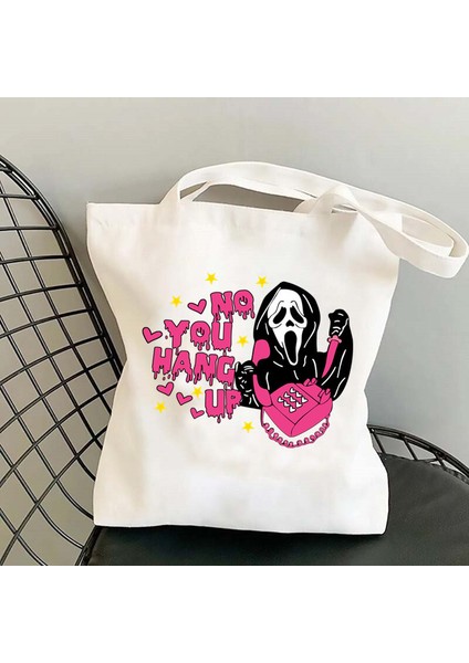 Lingyinteng Cadılar Bayramı Balkabağı Hayalet Festivali Baskı Büyük Kapasiteli Doğum Günü Hediyesi Çanta Karikatür Yaratıcı Tote Çanta Hediye Çantası (Yurt Dışından)