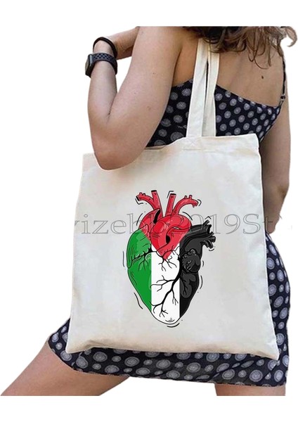 Lingyinteng Bu Bir Karpuz Değil Kanvas Tote Çanta Büyük Kapasiteli Seyahat Alışveriş Süpermarket Çantası Moda Basit Omuz Çantası Organizatör (Yurt Dışından)