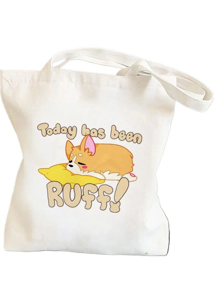 Lingyinteng Karikatür Eğlenceli Kawaii Sanat Baskı Çanta Omuzdan Askili Çanta Rahat Alışveriş Kız Çanta Kadın Kanvas Çanta (Yurt Dışından)