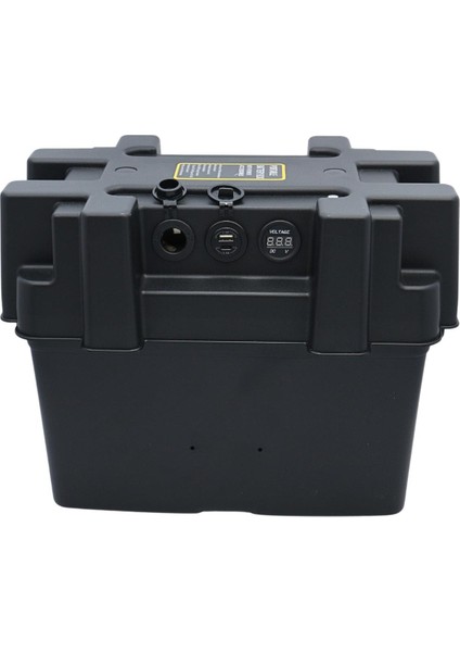 Plastik Akü Kutusu Çakmak+Usb+Voltmetreli ve Bot Şalterli
