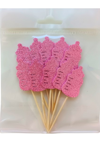 Biberon Parti Kürdan 20'li Pembe Simli modelleri