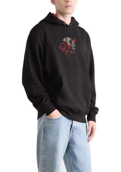Surreal Face Tasarım Kapşonlu Sweatshirt