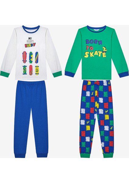 Erkek Çocuk Born To Skate 2li Çok Renkli Pijama Takımı