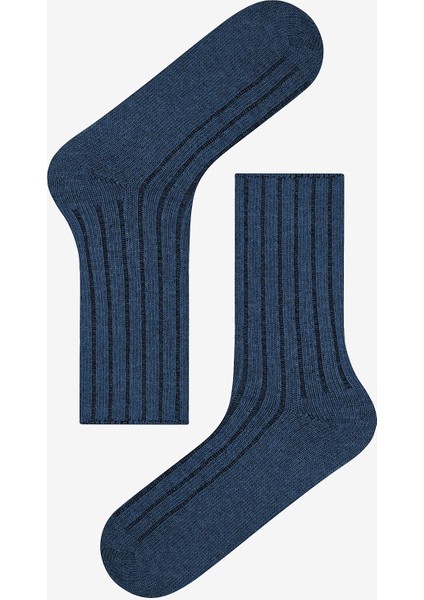 Erkek Denim Look Mavi Soket Çorap