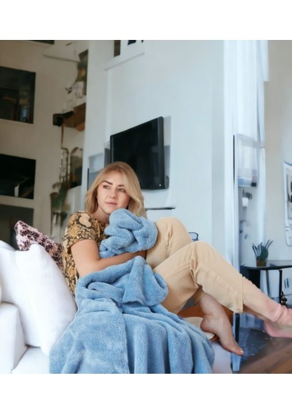 Deluxe Wellsoft Tv Battaniyesi Indigo Mavi Tek Kişilik Battaniye 150x200 Cm fiyatları