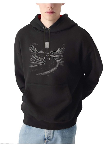 Mystic Path Tasarım Kapşonlu Sweatshirt