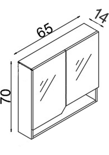 Napoli 65 Cm Mdf Banyo Üst Dolabı