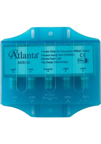 ADS-02 1x4 1/4 DiSEqC Switch (Kapaklı Korumalı)
