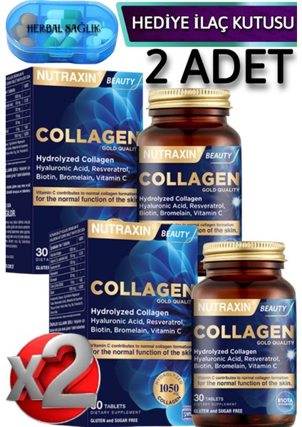 Hidrolize Kolajen 30 Tablet - Tip1 - Tip3 x 2 Adet + İlaç Kutusu