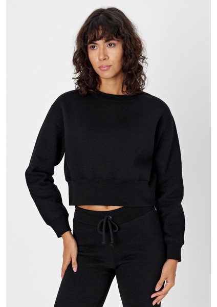 Gadiel Bisiklet Yaka Crop Sweatshirt