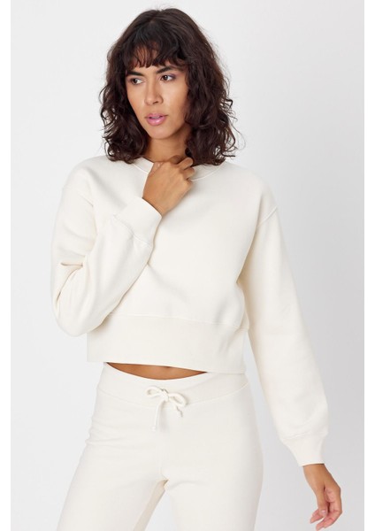 Gadiel Bisiklet Yaka Crop Sweatshirt fırsatları