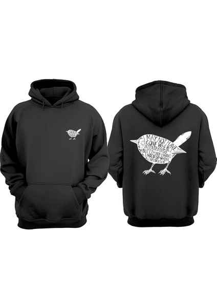 Unisex I My Not Have Tasarım Ön Arka Baskılı Normal Kalıp Siyah Sweatshirt