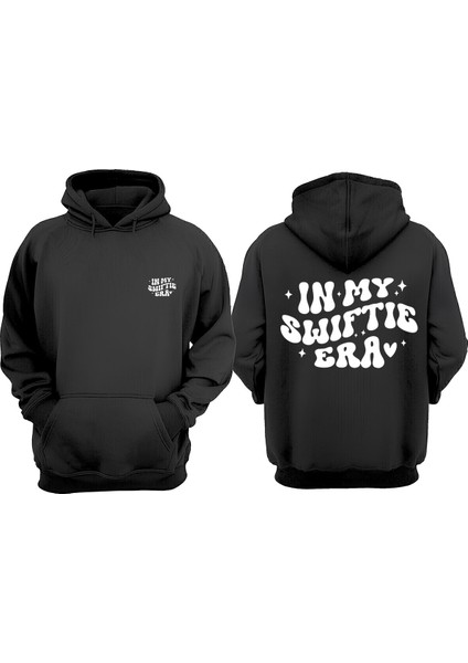 Unisex In My Swiftie Era Tasarım Ön Arka Baskılı Normal Kalıp Siyah Sweatshirt