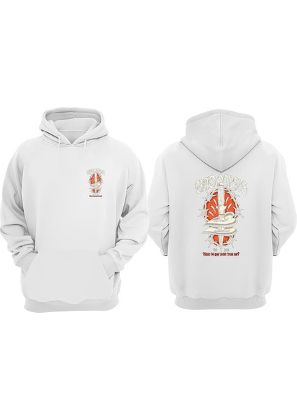 Unisex Best Seller Of Bad Omens Tasarım Ön Arka Baskılı Normal Kalıp Beyaz Sweatshirt